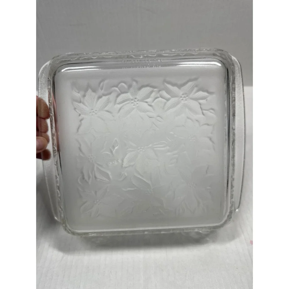 Princess House Crystal Fantasia Poinsettia Casserole‎ Baking Dish 8